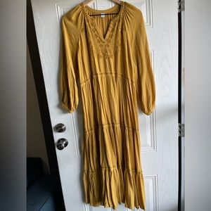 Old Navy Mustard Yellow Long Sleeve Dress